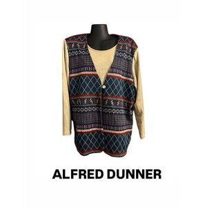 ALFRED DUNNER vintage sweater vest made in USA size large women’s
